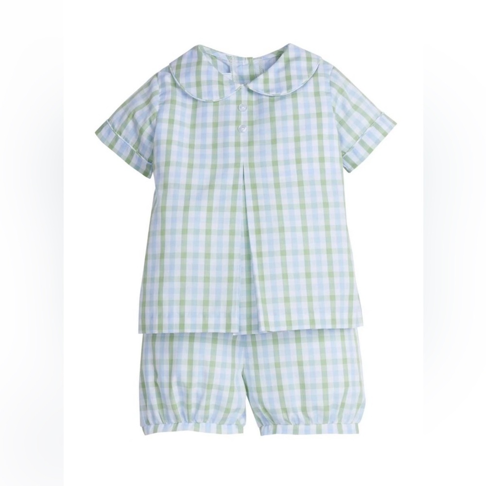 LITTLE ENGLISH charleston banded short set in cheekwood plaid